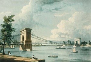 Suspension Bridge, Hammersmith, from Ackermann