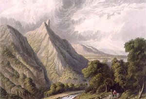 View in the Bore Ghaut, engraved by T. Fielding and coloured by J.B. Hogarth by William (after) Westall