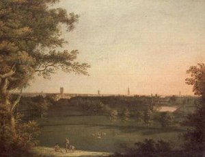 A View of Manchester with Figures in Foreground
