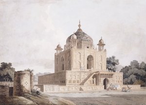 The Mausoleum of Sultan Parviz, Near Allahabad by William (circle of) Daniell