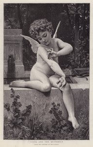 Cupid and the Butterfly by William Adolphe (after) Bouguereau
