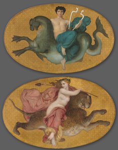 Arion on a Sea Horse and Bacchante on a Panther