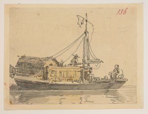 A Junk, from an Album of 372 Drawings of Landscapes, Coastlines, Costumes and Everyday Life by William Alexander