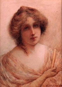 Lady with a Fan in a Pink Dress