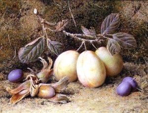 Still Life with Plums and Nuts by William B. Hough