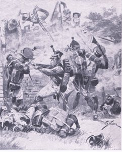 The Attack on the Wall at Hougomont: Waterloo 1815 by William Barnes Wollen
