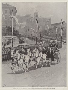 Visit of the Czar and Czarina to Vienna, the Two Emperors riding through the Prater Strasse by William Barnes Wollen