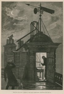 Measuring the wind; A sketch at the Royal Observatory, Greenwich by William Bazett Murray
