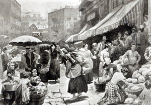 Mulberry Bend Italian Colony in New York, illustration in 