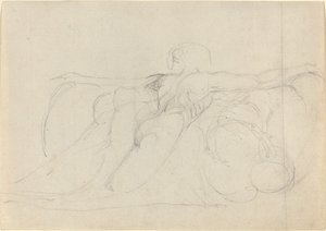 A Man Seen from Behind, Rising on Clouds