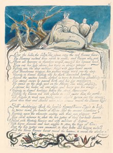America. A Prophecy, Plate 18, Over the Hills