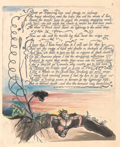 America. A Prophecy, Plate 4, Silent as despairing love....