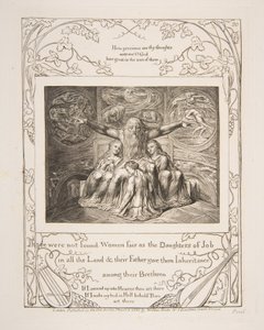 Job and His Daughters, from Illustrations of the Book of Job by William Blake