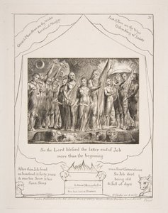 Job and his Wife restored to Prosperity, from Illustrations of the Book of Job by William Blake