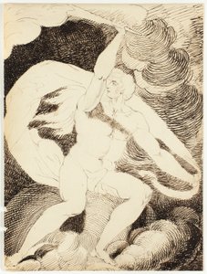 Nude Figure of a Man with Flaming Torch by William Blake