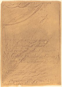 Restrike from fragment of cancelled plate for A Prophecy