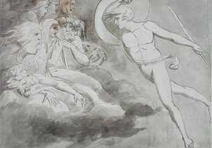 Satan Approaching the Court of Chaos by William Blake