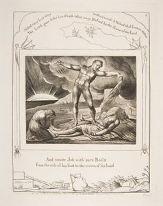 Satan Smiting Job with Boils, from Illustrations of the Book of Job, 1825-26 by William Blake