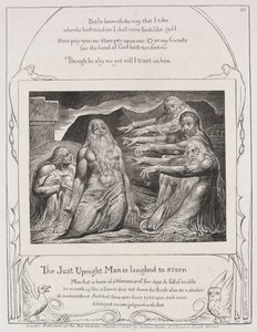 The Book of Job: Pl. 10, The just upright man is laughed to scorn by William Blake