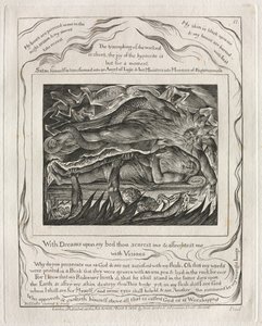 The Book of Job: Pl. 11, With Dreams Upon My Bed Thou Scarest Me and Affrightest Me by William Blake