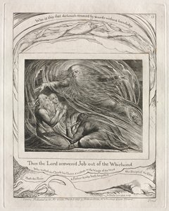 The Book of Job: Pl. 13, Then the Lord answered Job out of the Whirlwind by William Blake