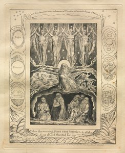 The Book of Job: Pl. 14, When the morning Stars sang together, and all the Sons of God shouted for joy by William Blake