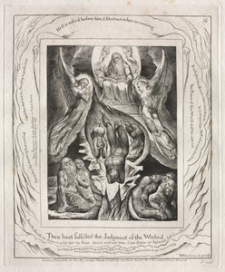 The Book of Job: Pl. 16, Thou hast fulfilled the Judgment of the Wicked by William Blake