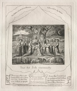 The Book of Job: Pl. 1, Thus Did Job Continually by William Blake