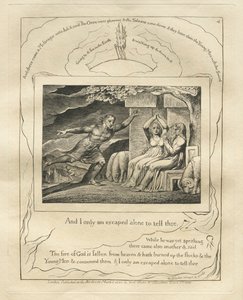 The Book of Job: Pl. 4, And I only am escaped alone to tell thee by William Blake