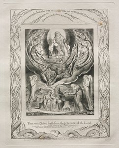The Book of Job: Pl. 5, Then went Satan forth from the presence of the Lord by William Blake