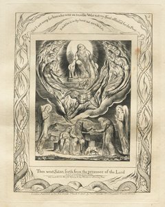 The Book of Job: Pl. 5, Then Went Satan Forth from the Presence of the Lord by William Blake
