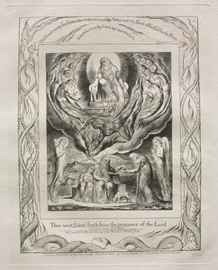 The Book of Job: Pl. 5, Then went Satan forth from the presence of the Lord, 1825 by William Blake