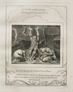 The Book of Job: Pl. 8, Let the Day perish wherein I was Born by William Blake