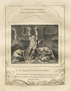 The Book of Job: Pl. 8, Let the Day perish wherein I was Born by William Blake