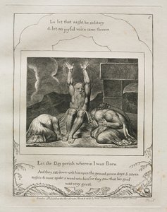 The Book of Job: Pl. 8, Let the Day perish wherein I was Born by William Blake
