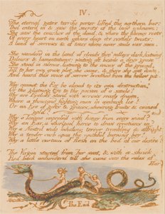 The Book of Thel, Plate 8, IV. The eternal gates by William Blake