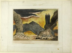 The Circle of the Falsifiers: Dante and Virgil Covering their Noses Because of the Stench. Inferno, canto XXIX