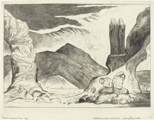 The Circle of the Falsifiers; Dante and Virgil Covering their Noses because of the Stench