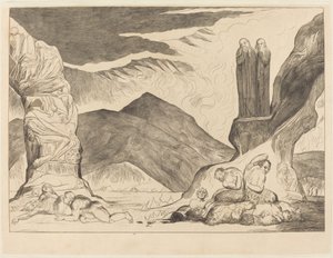 The Circle of the Falsifiers; Dante and Virgil Covering their Noses because of the Stench