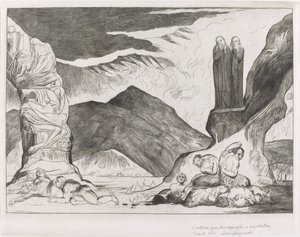 The Circle of the Falsifiers; Dante and Virgil Covering their Noses because of the Stench