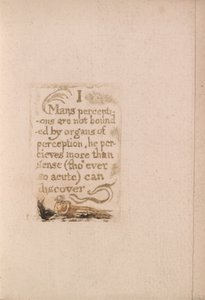 There Is No Natural Religion, Plate 10, I Mans perceptions are not bounded . . . .  (Bentley b3)