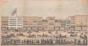 View of Park Place, New York, from Broadway to Church Street, North Side, A.D. 1854