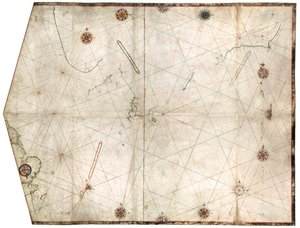 Portulan Chart Constructed by William Borough Showing the Sea Area of the North Sea and Baltic, from the East Coast of England to the Head of the Gulf of Sweden, c.1580 by William Borough