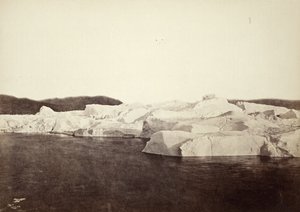 The Coast Blockaded By Icebergs Near Julianes Haab by William Bradford
