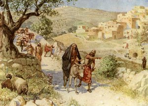 King David Fleeing from Jerusalem is Cursed by Shimei