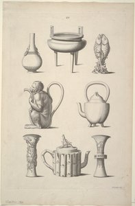 Designs for Tableware, Plate XV of Designs of Chinese Buildings, Furniture, Dresses, Machines and Utensils