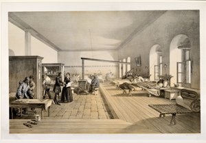 A Ward in the Hospital at Scutari, engraved by E. Walker, 1856