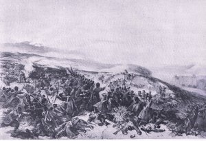 Second charge of the Guards, when they retook the two gun batteries at the Battle of Inkerman by William Crimea Simpson