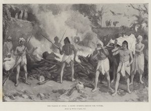 The Plague in India, a Hindu Burning-Ground for Victims by William Crimea Simpson