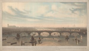 A View of the Bridge now Building over the Thames at Vauxhall by William Daniell